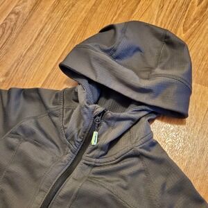 Eddie Bauer Jacket Women Medium Olive Green First Ascent Thumbholes Waffle‎ Knit